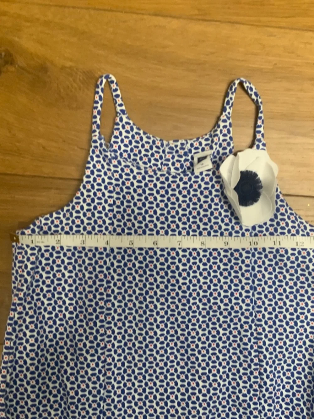 Janie & Jack Blue, White and Red flower pattern dress Size 10